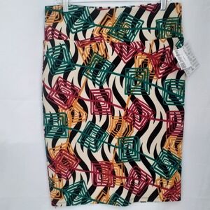Women's LuLaRoe Cassie Skirt Size‎ Large Colorful Geometric Design